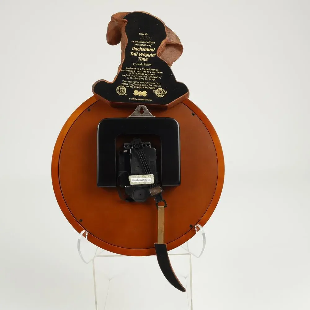 Bradford Exchange Dachshund Tail Waggin Tim Collector's Clock Linda Picken